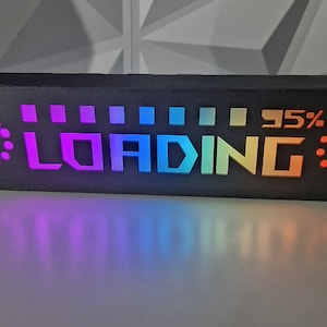 Loading Light, RGB LED Night Light, Neon USB Gadget, Game Room Lighting, Gaming Accessory, Room Decoration, Gamers Gift Lamp, Ambient Glow