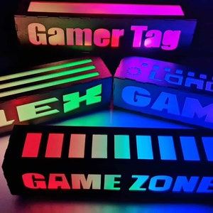 Personalized Gamertag light Sign, Custom Name light, Game Accessory, Gamers Gift, Game Room lighting, Gamer Tag Desk Lamp, Gamer Christmas