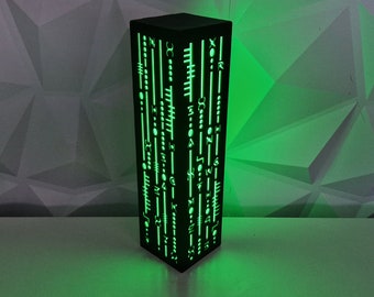 Alien Computer Code Light, LED Night Light, Sci-Fi Lamp, CyberPunk Decor, USB Gadget, Game Room Lighting, Alien Technology, Head Phone Stand
