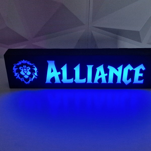 Lampe sur le thème de World of Warcraft, veilleuse Alliance, gadget USB néon, éclairage de salle de jeux, module complémentaire pour ordinateur, accessoire de jeu, décoration WoW