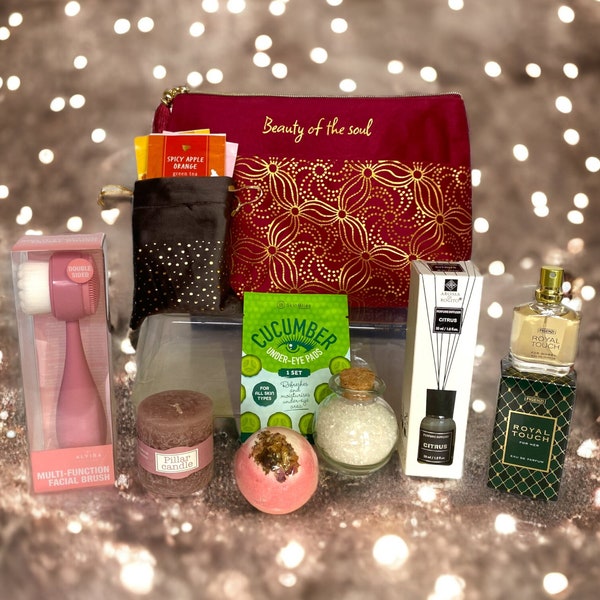 Coffret cadeau • Saint-Valentin • cadeau anniversaire • pochette détente relaxation • bougie boule de bain parfum • idée cadeau • cocooning