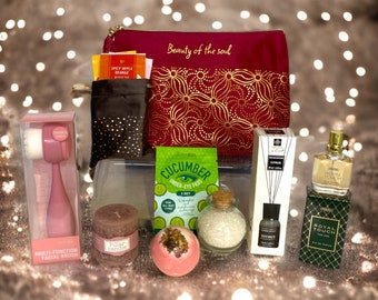 Coffret cadeau • Saint-Valentin • cadeau anniversaire • pochette détente relaxation • bougie boule de bain parfum • idée cadeau • cocooning