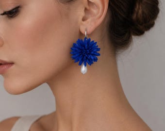 Cornflower Earrings Updated. Handmade. Polymerclay