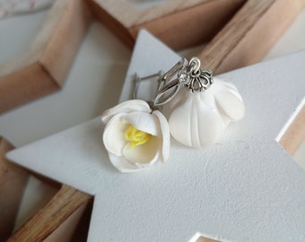 Handmade Tulip Earrings – Polymer Clay Flower Earrings – Romantic Spring Jewelry – Floral Gift for Her