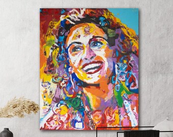 Pop Art Woman Portrait, Abstract Giclee Canvas Print, Large Wall Art