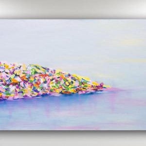 abstract colorful island prints, flowers Textured print, blue sea artwork, Botanical prints,flower wall art, floral prints,modern art prints