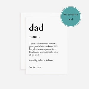 Papa Geburtstagskarte | Vater | Vatertagskarte | Unikat | Personalisiertes Geschenk | Definition Karte | Papa | Vater | Opa | Opa | Geschenk
