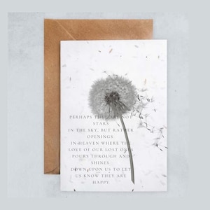 carte de vœux pour le deuil | Carte à planter | Désolé pour votre perte | Carte unique | Fleurs | Carte unique