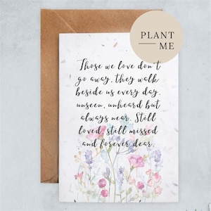 Ceux qu'on aime | Carte plantable | Désolé pour votre perte | Carte unique | Fleurs | deuil | carte | carte de sympathie