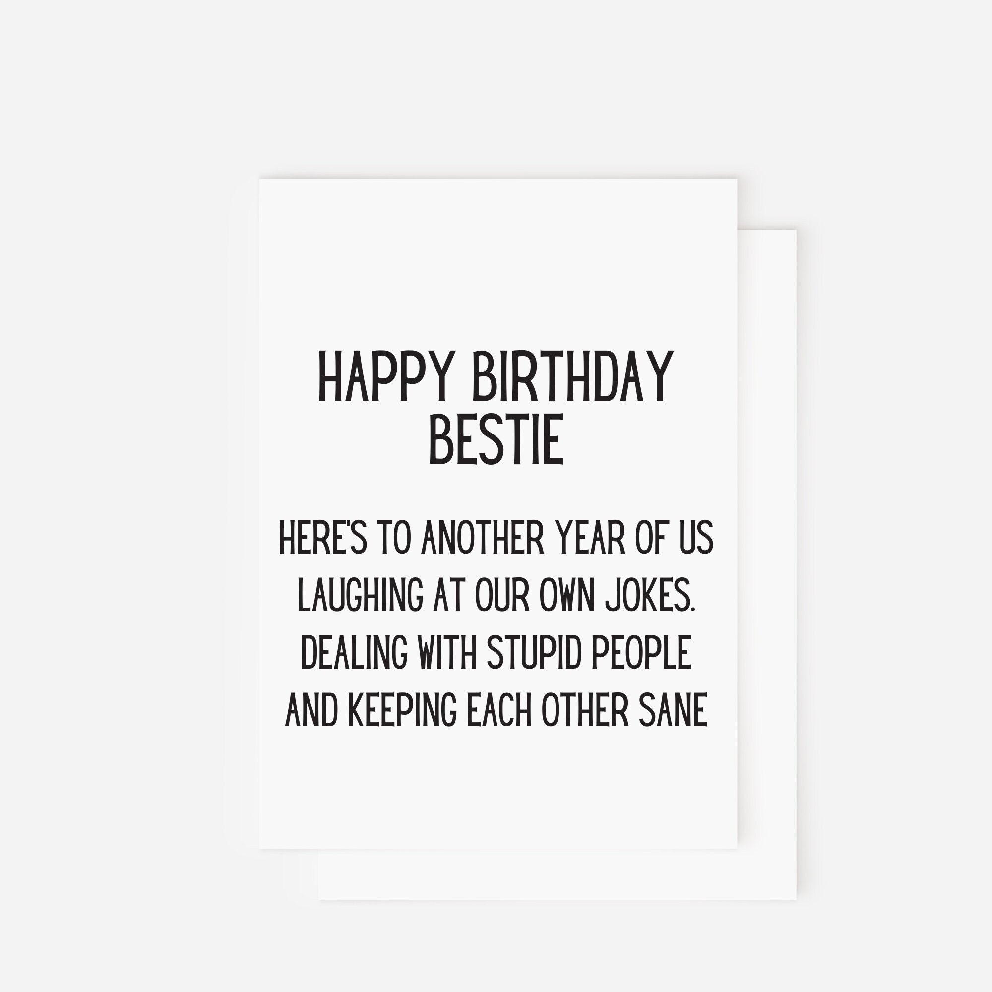 Funny Birthday Bestie Card: Special Friend Greetings, image size:2000x2000