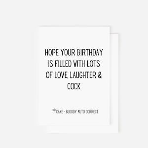 Biglietto di compleanno divertente / Rude / Biglietto / Biglietto d'auguri / Speciale / Amico speciale / Parole / Compleanno / Torta / Per lei / per lui /
