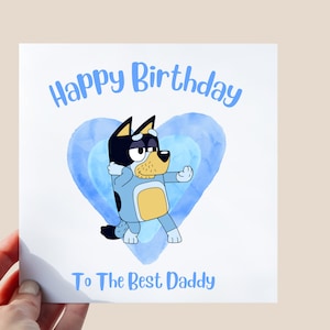Cartão de feliz aniversário Bluey Dad | personalizado | Pai | Papai | Especial | Bluey | Bluey Dad | padrasto