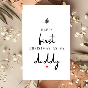 Primera Navidad / Papá / Papá / De hijo / De hija / Tarjeta / Tarjeta de felicitación / Única / Tarjetas de Navidad / Familia / Tradicional