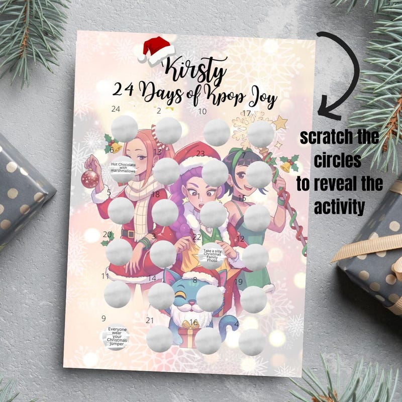 WAVESTEEᵀᴹ TXT Kpop Holiday Christmas Advent Calendar – 24 Days Blind Box Acrylic Gifts main image 1