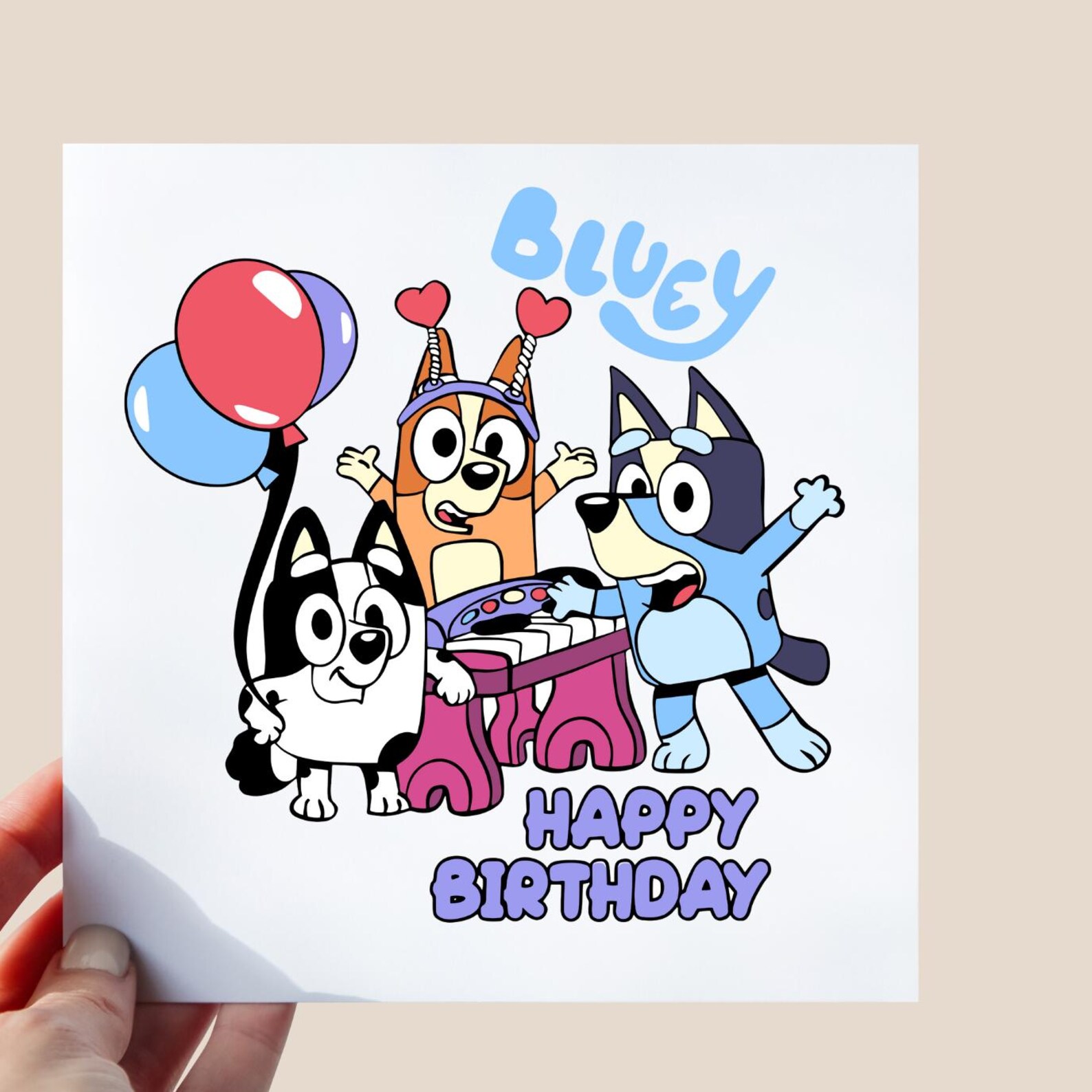Bluey Happy Birthday Card Personalised Son Daughter Granddaughter ...