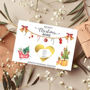 Biglietto di Natale personalizzato da grattare/Bambino/Bambino/Regalo/Regalo a sorpresa/Natale/Cartolina di Natale/Unico/Nipoti