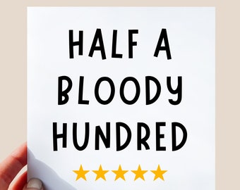 Tarjeta divertida para el 50 cumpleaños: Medio centenar sangriento
