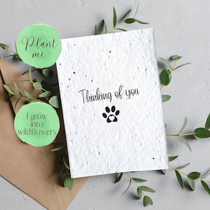 Carte de deuil de chien | Carte plantable | Désolé pour votre perte | Carte unique | Fleurs | Perte de chien |