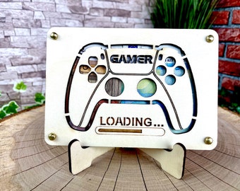 Money Gift Gamer 'Loading' Gift Ideas Wooden Pictures Signs Birthday Gaming Gambling Video Games Play Graduation