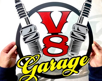 V8 Garage Lightburn SVG File DXF File Plotter File DIY Project Vector Graphics cnc Glowfroge
