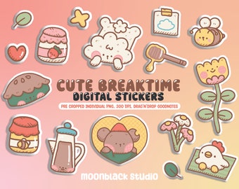 Gezellige pauze tijd digitale stickers/leuke digitale planner stickers/leuke GoodNotes planner stickers/leuke digitale stickers/GoodNotes stickers