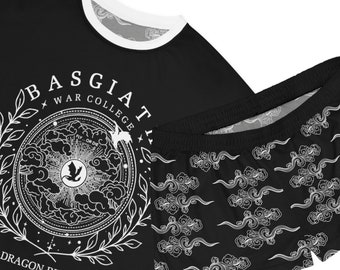 Basgiath Black Pyjama Shorts and Tshirt Set || Dragon Rider Fourth Wing Iron Flame Merch || Rebecca Yarros