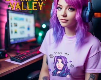 Abigail Stardew Snack Time || Stardew Valley Merch T-Shirt