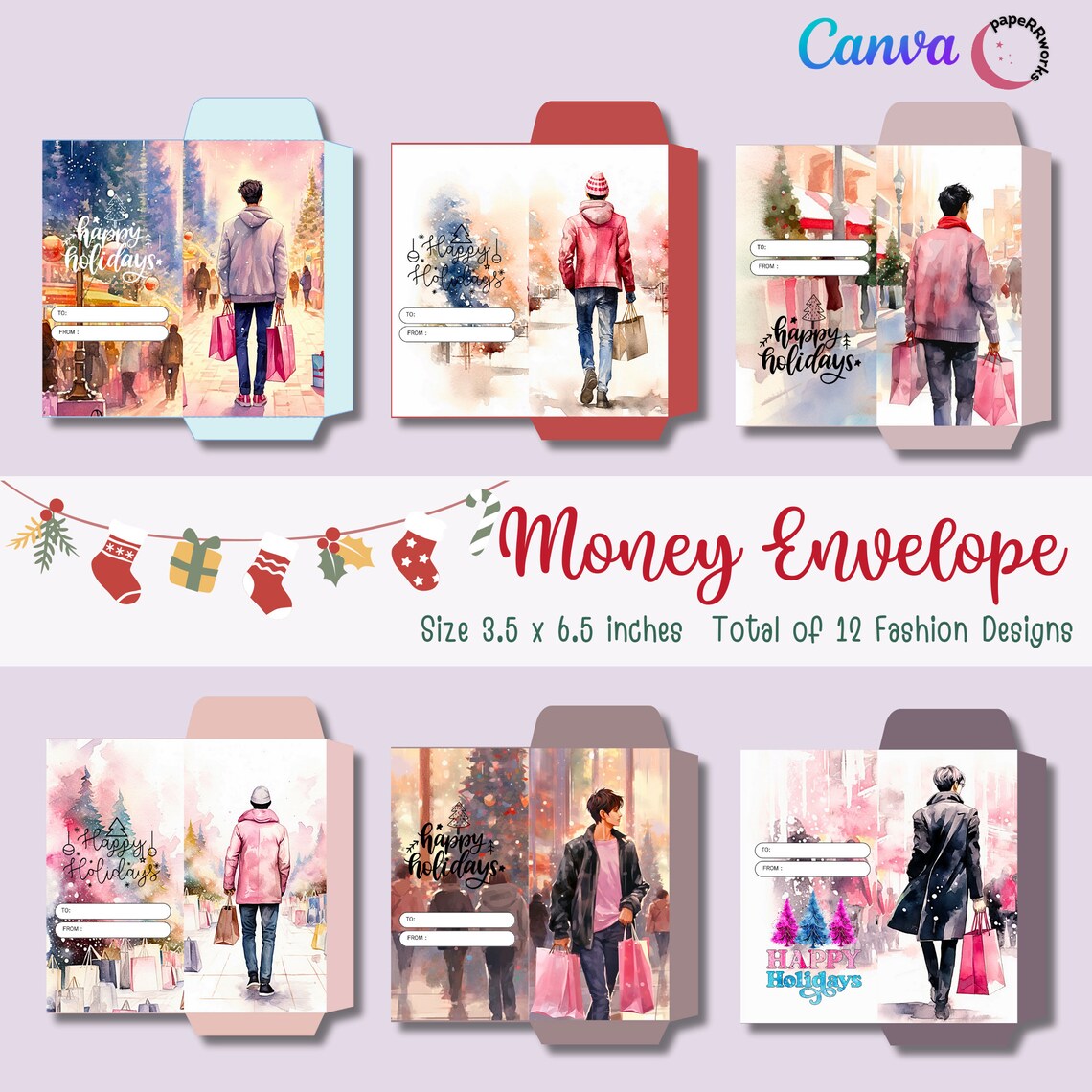 Christmas Money Envelope Christmas Angpao Money Envelope Etsy