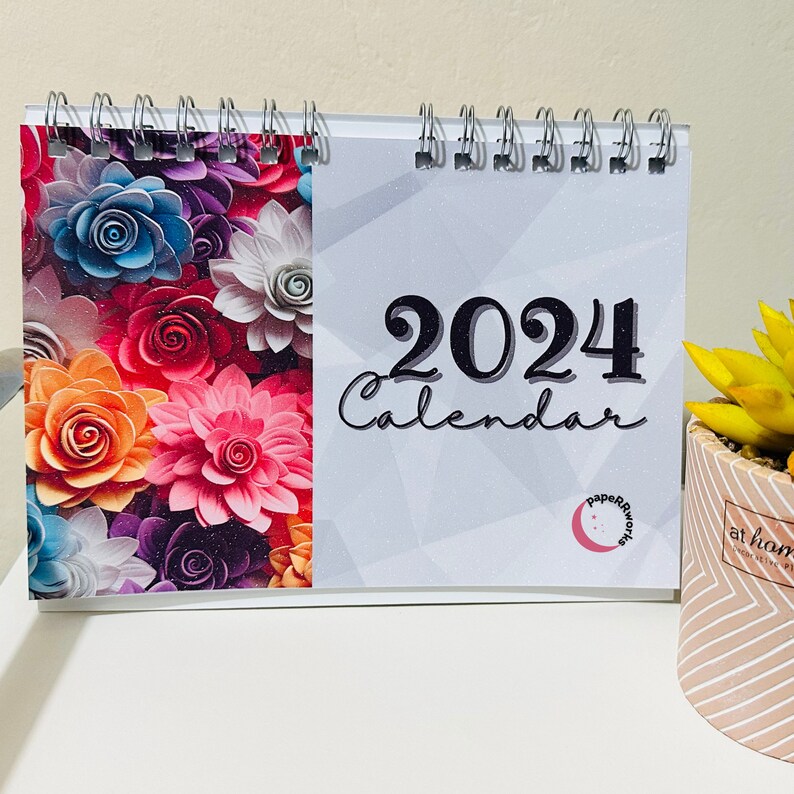 Desk Calendar 2024, Calendar 2024, Canva Editable Templates, Printable