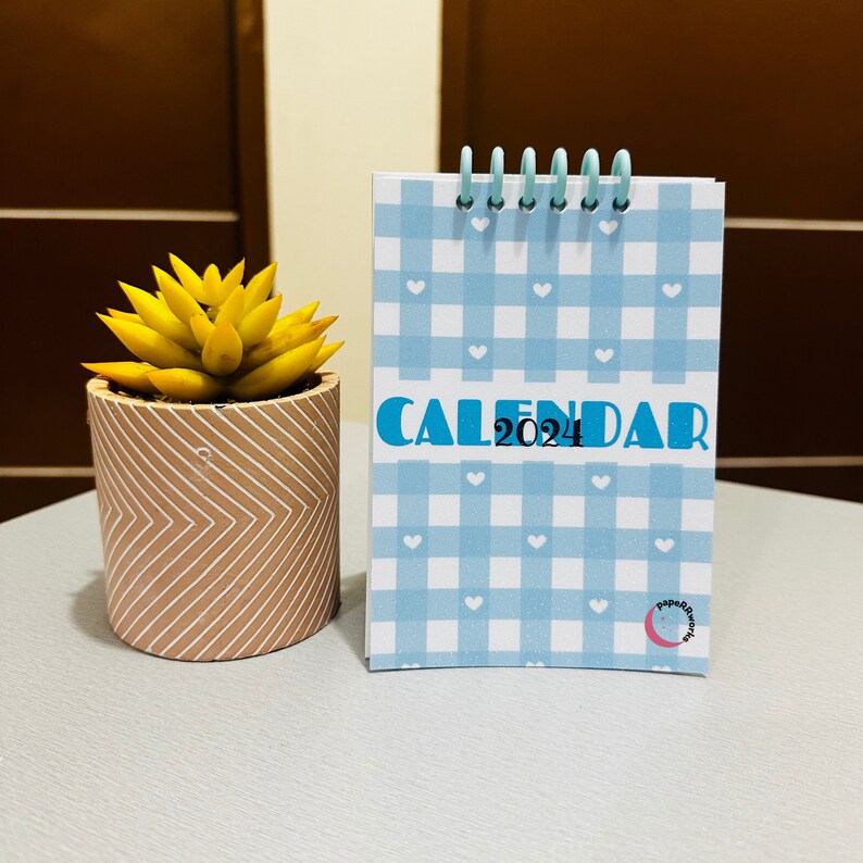 Mini Desk Calendar, Printable Desk Calendar, Desk Calendar 2024 ...