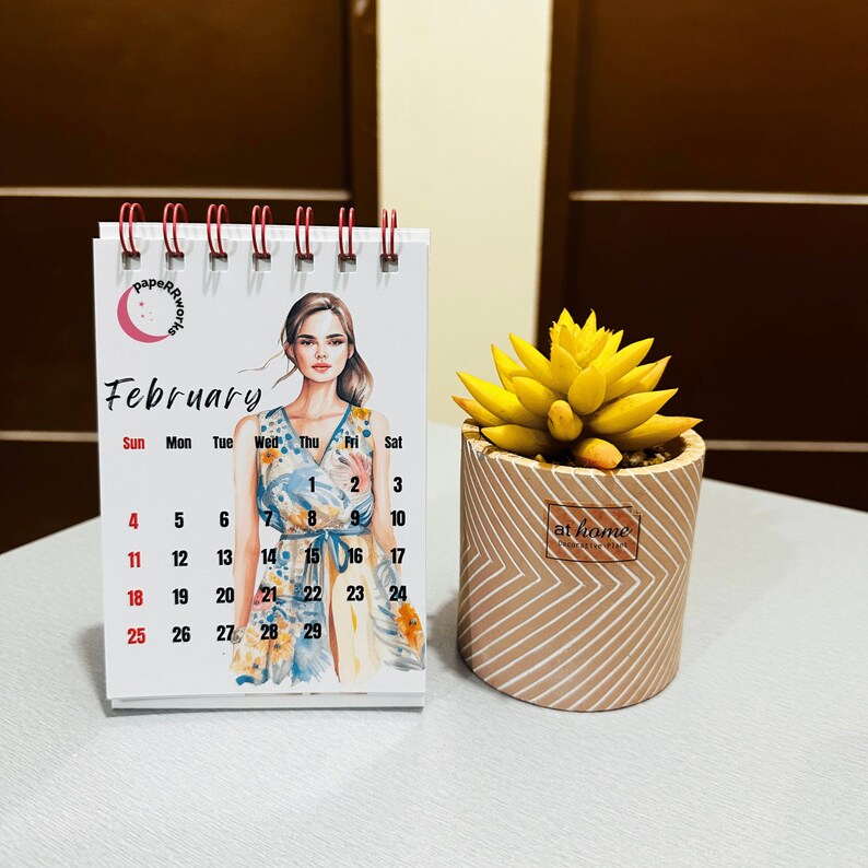 Mini Desk Calendar, Printable Desk Calendar, Desk Calendar 2024 ...