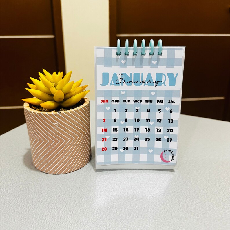 Mini Desk Calendar, Printable Desk Calendar, Desk Calendar 2024 ...