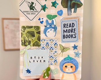 Whimsical Bookish Kindle Insert | Fairycore Reading Collage Insert | Cute Book Lover E-Reader Decor | Once Upon a Kindle | Gift For Reader