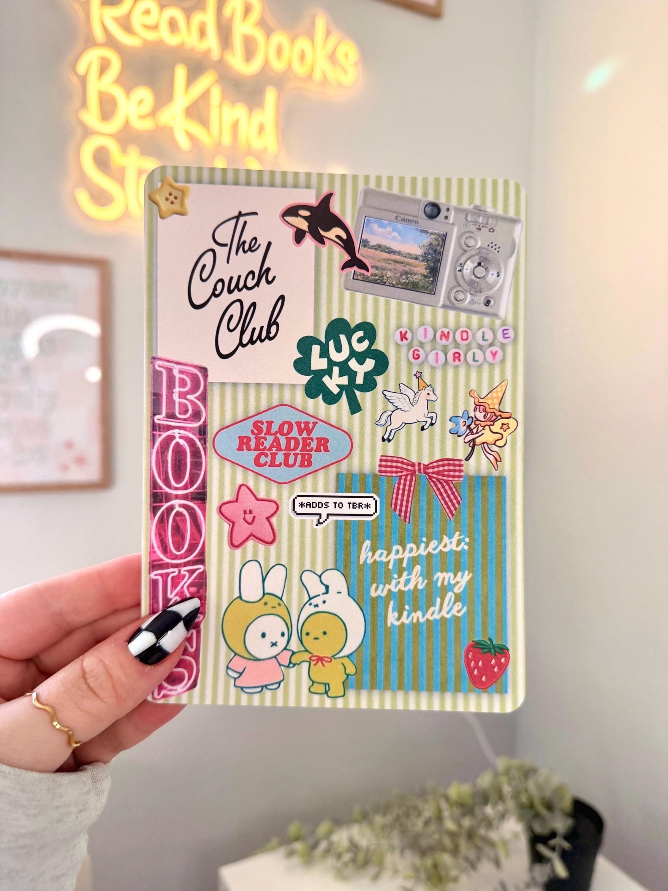 Cozy Spring Kindle Insert Slow Reader Club Bookish Insert Kindle Girly Aesthetic Clear Case Kindle Insert Kindle Accessories