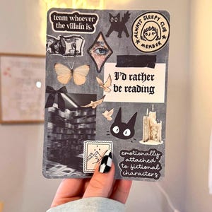 Dark Bookish Kindle Insert | Emotionally Attached to Fictional Characters | Moody Reader Aesthetic | Gothic Booktok Kindle Decor