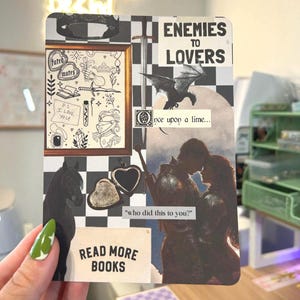 Enemies to Lovers Kindle Insert | Romantasy Dragon & Knight Collage | Fated Mates Bookish Aesthetic | Fantasy E-Reader Gift