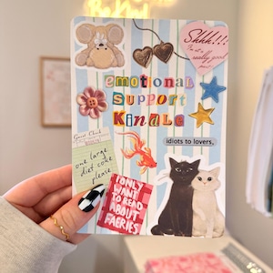 Emotional Support Kindle Insert | Bookish Aesthetic Insert | Cozy Reader Collage | Fantasy Romance Kindle Decor | Clear Case Insert