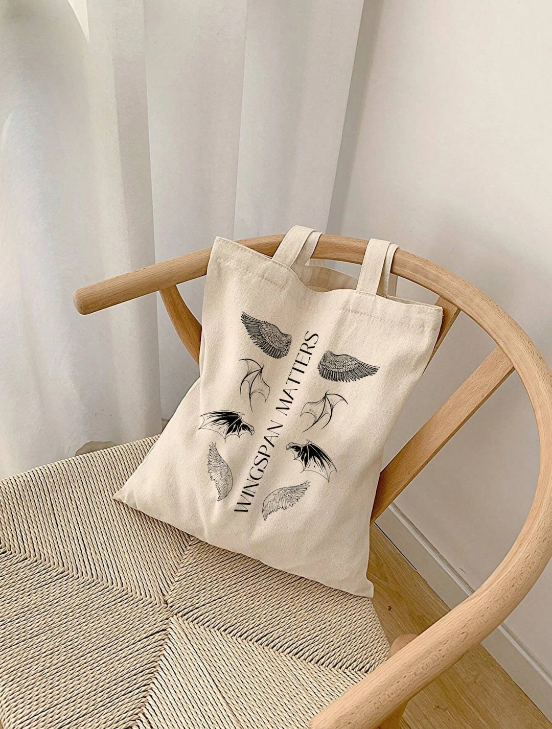 Wingspan Matters Tote for Book Lover Acotar Bag for Bookworm Reusable