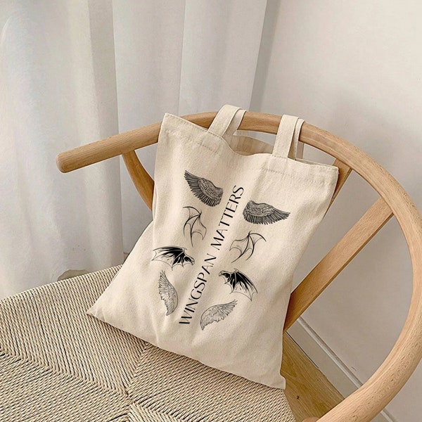 Wingspan matters tote for book lover acotar bag for bookworm reusable bag cute tote for readers shopping tote bag gift bookish merch