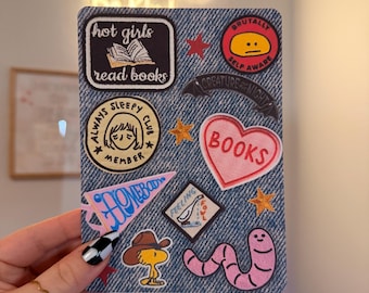 Bookish Patchwork Kindle Insert | Hot Girls Read Books, Homebody, Sleepy Club & Quirky Collage Aesthetic