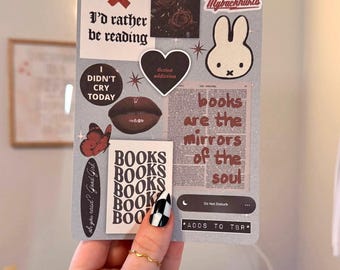 Dark Bookish Kindle Insert | Moody Reader Aesthetic | Book Lover Collage Insert | Booktok Kindle Decor | Clear Case Insert