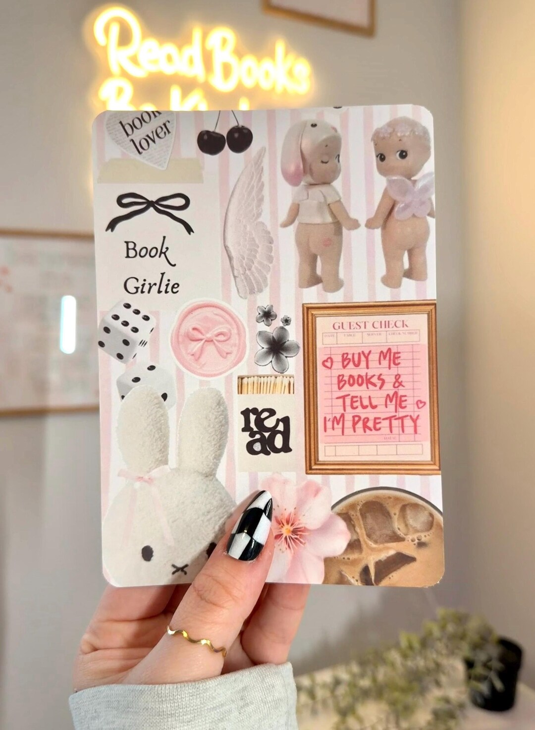 Coquette Kindle Insert | Pink Bookish Aesthetic | Girly Reader Kindle ...