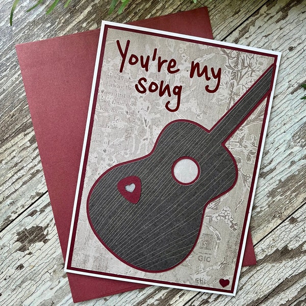 Musician Valentine Card Guitar  birthday  thank you Music guitarist