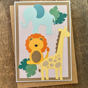 Bienvenue bébé | Carte bébé animal de safari | Félicitations bébé | Nouveau-né | Carte baby shower