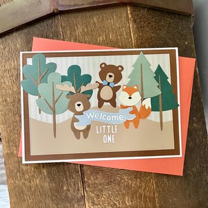 Bienvenue bébé | de bébé animal de la forêt | Félicitations bébé | Nouveau-né | Carte baby shower