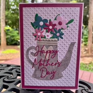 carte pour la fête des mères | Grand-mère | Maman | Bouquet en pichet