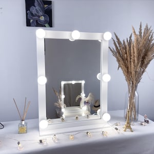 Makeup mirror, hollywood mirror, lighted makeup mirror, wooden mirror, make-up Spiegel
