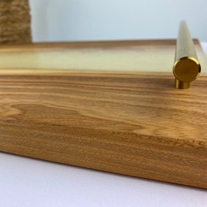 Breakfast Tray with Handles, Wood and Resin Serving Tray, Epoxy Resin Serving Board, Elm wood Serving Board, One of a kind Housewarming Gift