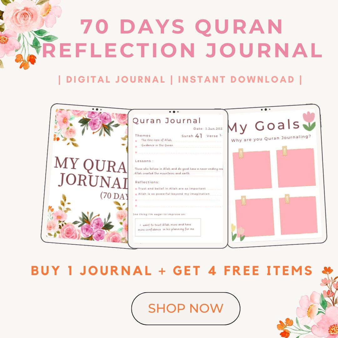 Cute Digital Quran Journal 70 Days Quran Reflection Memorization