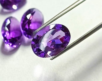 Amethyst Gemstone Oval Shape Natural Purple Amethyst Loose Gemstone For Jewelry Making Brilliant Cut Purple Gems Calibrated Size